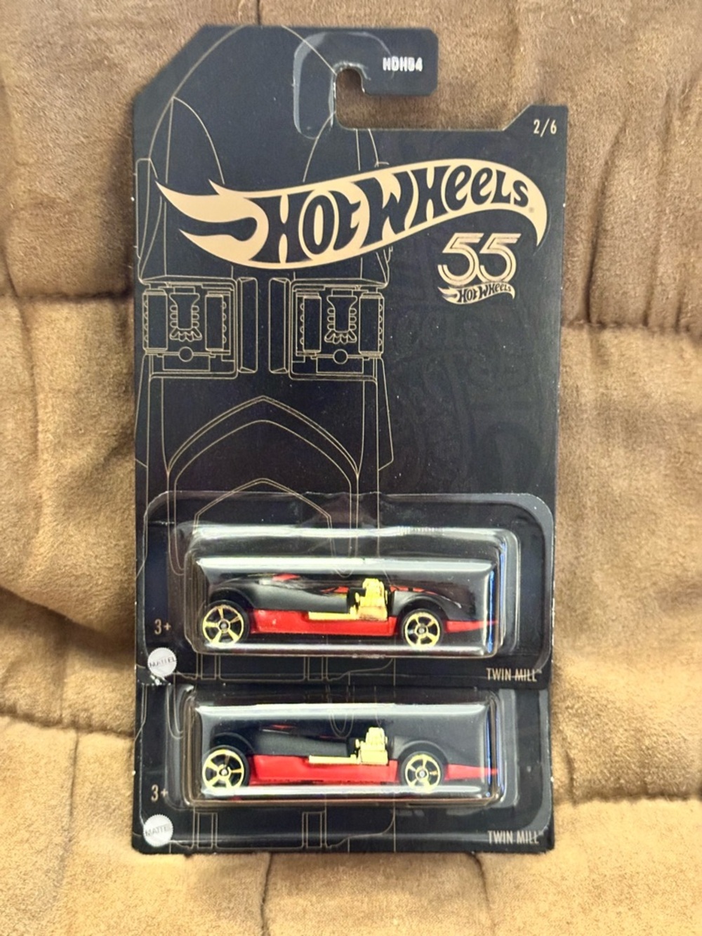 Hot Wheels Twin Mill Toy Cars - Black & Red (Set of 2)